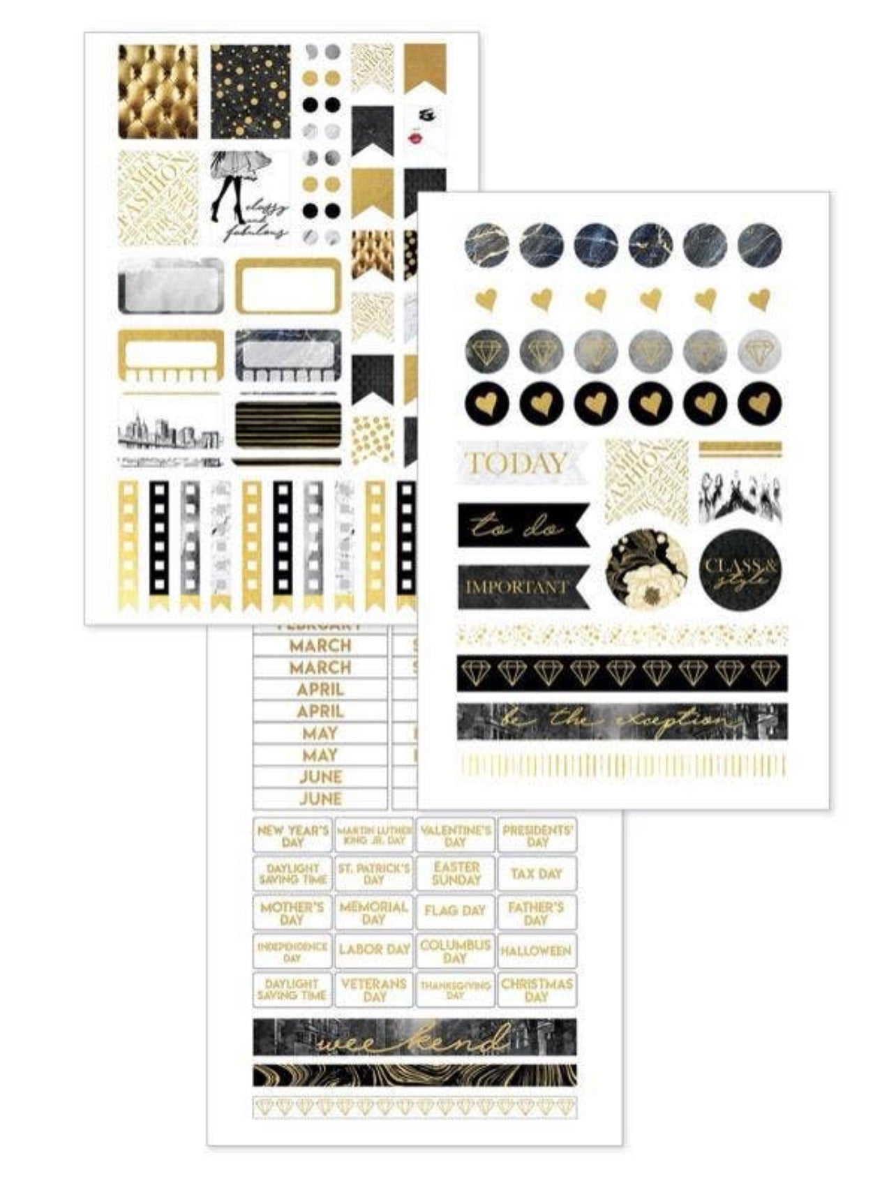 Black and Gold Planner Set